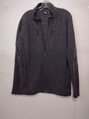 Born In The Mouans Men's Dark Gray Full-Zip Fleece Jacket Size (L)